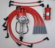 PONTIAC 350 389 455 RED Small Cap HEI DISTRIBUTOR + RED 45K COIL + USA WIRES