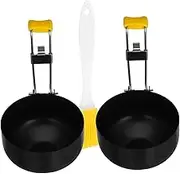 HIAKDOFT Piece Nonstick Stainless Steel Egg Circle Molds for Muffins and Poached Eggs Portable Poaching Tool for Breakfast