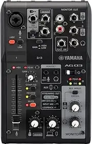 Yamaha AG03MK2 3-Channel Live Streaming Mixer, Black