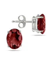 Gem Spark Silver 0.60 ct. tw. Garnet Studs