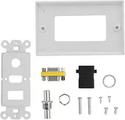 VGA Wall Plates, Audio Video DC 3.5mm Female HDMI VGA 3 in 1 Socket Panel Charger Outlet