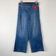 Spanx Seamed Front Wide Leg Jeans Womens XL Blue Vintage Indigo Retro 20407R NWT