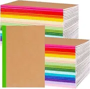 100 Pack A5 Kraft Notebooks Bulk ,Composition Notebooks Lined Journal Bulk ,Kraft Cover College Ruled Bulk Journals ,10 Colors Rainbow Spines, 60 Pages ,8.3”x 5.5”, A5 Size (100 pack, 10 color)