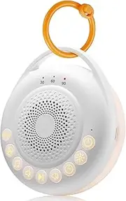 Sleepytot Portable White Noise Machine | Baby Sleep Aid with Rechargeable Night Light | 24 Soothing Sounds (White, Fan, Pink Noise) | 3 Light Settings, Timer Options | Attaches to Crib, Pram, Bag