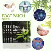 50Pcs Detox Foot Patches Pads Body Toxins Feet Slimming Cleansing Herb