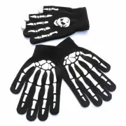 Gloves Halloween Luminous Hand Warmer Nonslip Horror Skull Grimace Mitten Unisex