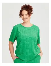 [Taking Shape] Casual Terry Patch Pocket Top Green