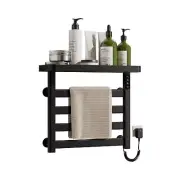 Towel Warmer,Black Towel Warmer Rack for Bathroom,with Top ShelfWall Mounted ...