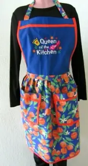 Women Apron 2 Pockets Bib Apron embroidered
