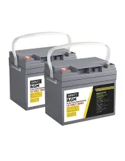 [Giantz] Portable AGM Deep Cycle Battery 12V 50Ah x2 in Grey