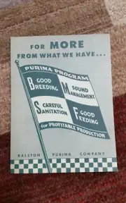 Ralston Purina Book Flag Paper Dog Sign Vintage Advertising Scratch Pad Sheets