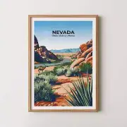 Nevada Poster Nevada Travel Poster Nevada Art Print Nevada Wall Art Usa Poster