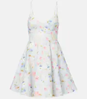 [Zimmermann] Zimmermann Lucky floral linen minidress AU 10 blue