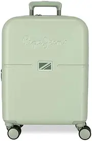 [Pepe Jeans] Accent Cabin Suitcase Black/White 40x55x20 cm Rigid ABS Closure TSA Integrated 4 Double Wheels Hand Luggage by Joumma Bags, 37L 2.9 kg, USB Port