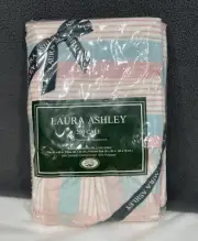 Vintage 1988 Laura Ashley Mary Ann Pillow Cases Standard Pink Blue White Ruffled