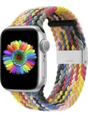 Apple Watch Adjustable Braided Solo Loop Bands. Multicolor, 42/44/45 Mm