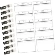 Gogogmee Practical 20 Pcs Employee Covers Card Holder Clips Simple Holders for Home Office School
