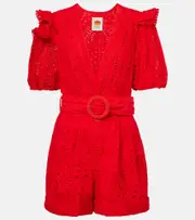 [Farm Rio] Farm Rio Broderie anglaise cotton romper AU 14 red