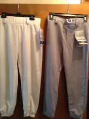 Louisville Slugger Youth Baseball Pant - Belt Loops Elastic Bottom White or Grey
