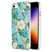For Apple iPhone SE 2022 /2020 /7 /8 Case Hard back Marble Pattern Slim Design Enhanced Camera and Screen Protection Girls and Women Cover (Green)