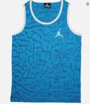 Jordan Air 12 Printed Tank Top Grade School Blue Lagoon Size XL(13-15) 2151