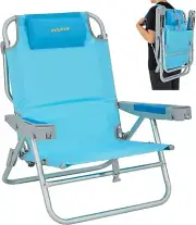 #WEJOY Oversized Backpack Beach Chair, 5 Adjustable Folding Reclining Beach Chai