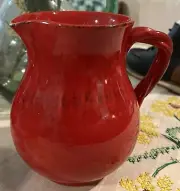 Eye Catching Red Silva Pottery Terre d'Umbria Italy Terracotta Glazed 6” Creamer