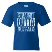 Straight Outta Buffalo - Football Youth T Shirt - Royal