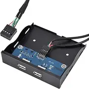 USB 2.0 Front Panel,USB 2.0 2-Port 3.5 Inch Metal Super Speed Front Panel USB Hub Adapter, High Transfer USB Front Panel 3.5 Inch USB Front Panel for Desktop Computer