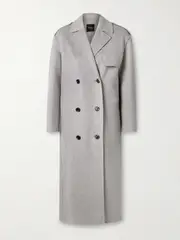 [Theory] Theory - Double-breasted Wool And Cashmere-blend Felt Coat - Gray - large large Gray