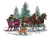 Beyond Vision Memorable Winter Sleigh Ride Embroidered Iron on/Sew Patch