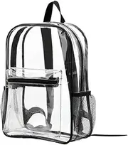 AIMALL Clear PVC Backpack Waterproof Transparent School Bag Large Capacity Travel Bookbag for Students and Outdoor Use 14.96in x 11.02in x 5.12in