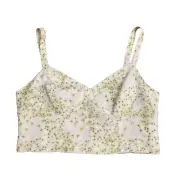 All Saints Corset Crop Tank Top SIZE 14 Cassia Amanzi Linen Blend Floral Bustier