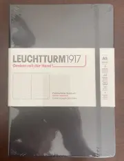 Leuchtturm1917 A5 Notebook, Classic Hardcover - Black - Dotted