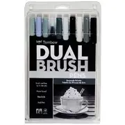 Tombow Dual Tip Brush Pens Greyscale 10 Pack