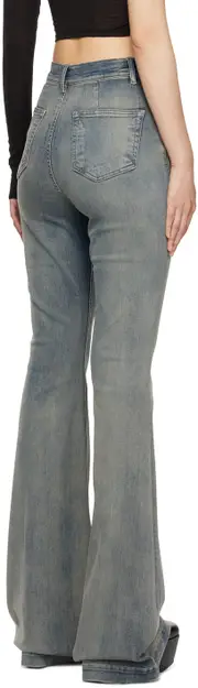 Rick Owens DRKSHDW Bias Bootcut Jeans 26,27 sky-blue