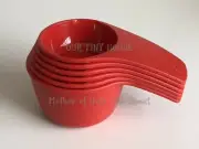 Tupperware Measuring Cups Set Nesting Scoops Interlocking CHILI RED Baking Tools