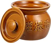 [ASAKKURA] Ceramic Crock Clay Pot for Cooking White Bowls Porcelain Stew Pot Soup Bowls