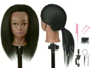 22" 100% Human Hair Mannequin Head with Stand for Cosmetology Practice