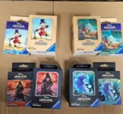 Disney Lorcana TCG -DECK BOX & SLEEVES - Scrooge, Robin Hood, Mulan, Sisu BUNDLE