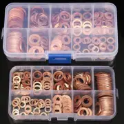 200Pcs Gasket Set Crush Washers Assorted Solid Copper Car Engine Seal Flat Ring