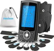 JiaoZoum Dual Channel TENS EMS Unit 24 Modes Massage Muscle Stimulator with 10 Pads
