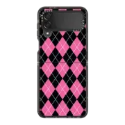 Galaxy Z Flip4 Impact Case Pink Argyle