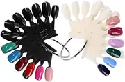 DECORNIJIA 2Pcs Crown Shaped Nail Color Cards Display Plate for Nail Art Training Durable Polish Board with Ring for Salons and Home Use Color Options Each