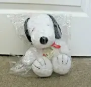 DETERMINED Peanuts Snoopy Fluffy Plush Bean Doll Japan NEW