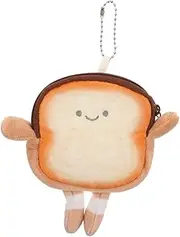 [Yardenfun] Unique Mini Coin Purse Toast Shape Purse for Women Creative Zipper Wallet Cute Mini Pouch for Coins Fashionable and Portable for Girls