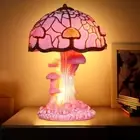 Pink Mushroom Resin Table Lamp USB Connection 15cm New