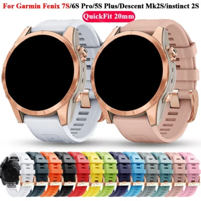 Quick fit Silicone Strap Watch Band For Garmin fenix 7S 6S Pro 5S Plus Watchband