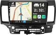 Android 14 IPS Car Stereo for Mitsubishi Lancer (2010-2016) - Wireless Carplay + Android Auto - 2G+32G - Rear Camera - 10.1 Inch 2 Din - Steering Wheel Dual Band WiFi DAB Fast-Boot Bluetooth