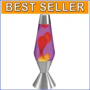 16.3-Inch Retro Lava Lamp with Yellow Wax in Purple Liquid – Art Deco Charm